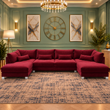 Nebraska U-Shaped Lounged Sofa In Plush Velvet Fabric
