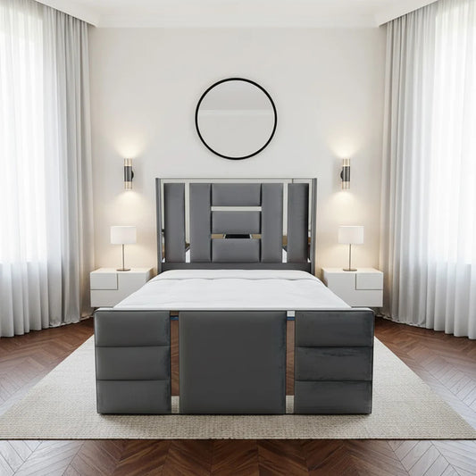 Kohli Luxury Bed Frame With Silver Strips