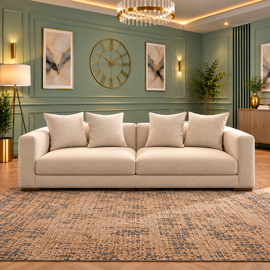 The Brighton Luxe 4-Seater Sofa In Plush Velvet Fabric