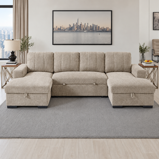 Coso U Shaped Sofa Bed in Beige
