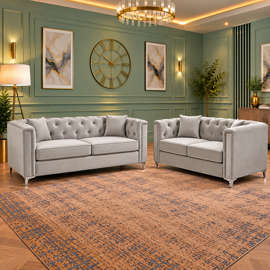 The Velvet Cartel 3+2 Seater Sofas In Plush In Plush Velvet Fabric