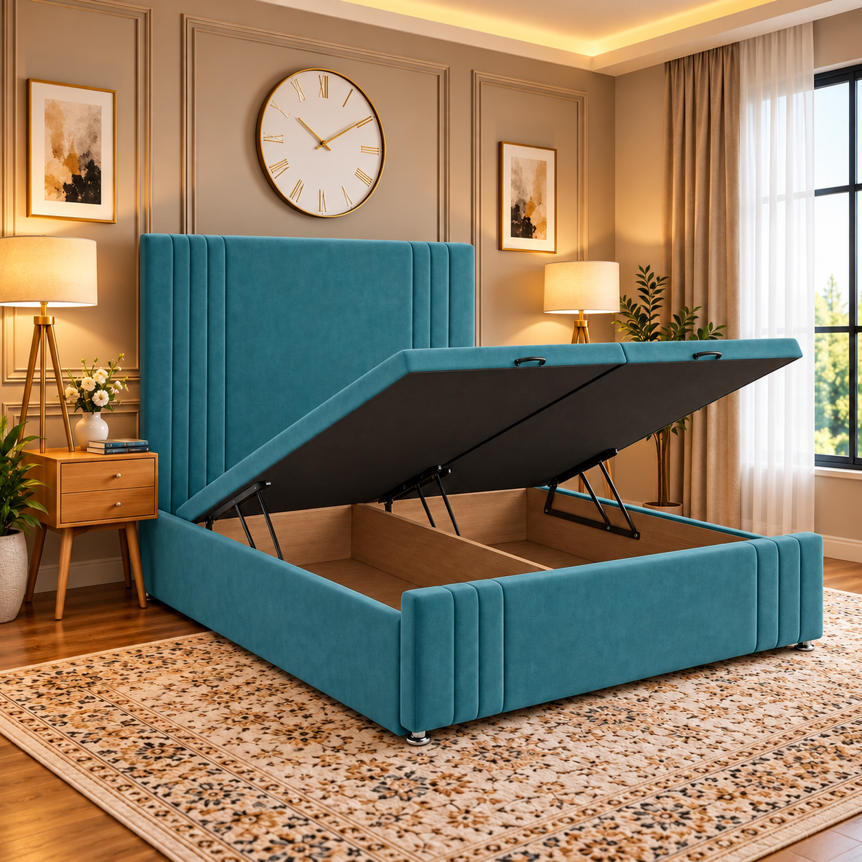 Rannoch Divan Vertical Channel Headboard Bed Frame