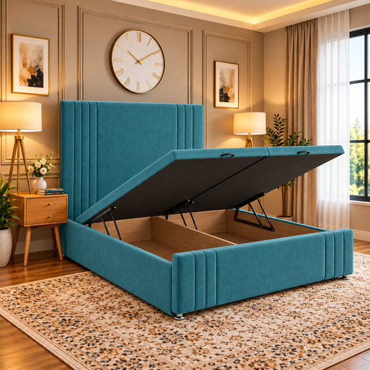 Rannoch Divan Vertical Channel Headboard Bed Frame
