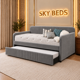 Phillips Upholstered Guest Room Single Trundle Sofabed