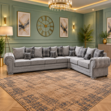 The Regent L-Shaped Modern Sofa In Plush Velvet Fabric