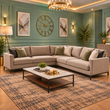 Lancaster Lounge L-Shaped Modern Sofa In Plush Velvet Fabric
