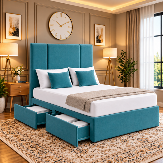 Cramond Divan Wide Panel Upholstered Bed Frame