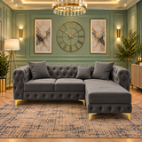 Soho Lounge L-Shaped Sofa In Plush Velvet Fabric