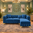 Wallace Luxury L-Shaped Sofa In Plush Velvet Fabric
