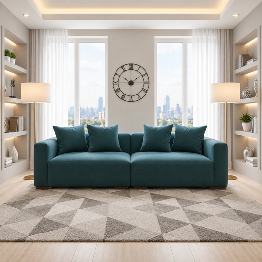 The Warwick Lounge 4-Seater Sofa In Plush Velvet Fabric