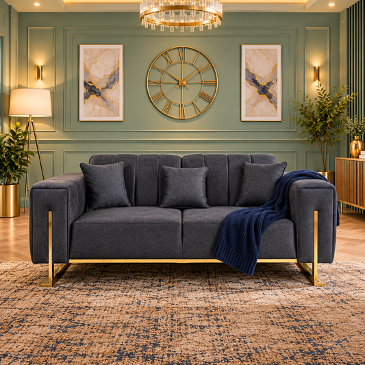 Midnight Harbor Dream 2 Seater Sofa In Plush Velvet Fabric