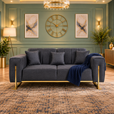 Midnight Harbor Dream 2 Seater Sofa In Plush Velvet Fabric