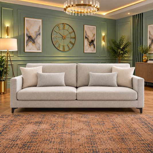 Ellington Modern 3 Seater Sofa In Plush Velvet Fabric