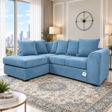 Gamppie Modern L-Shaped Lounge Sofa In Jumbo Fabric