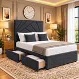 Rivington Luxury Geometric Headboard Divan Bed Frame