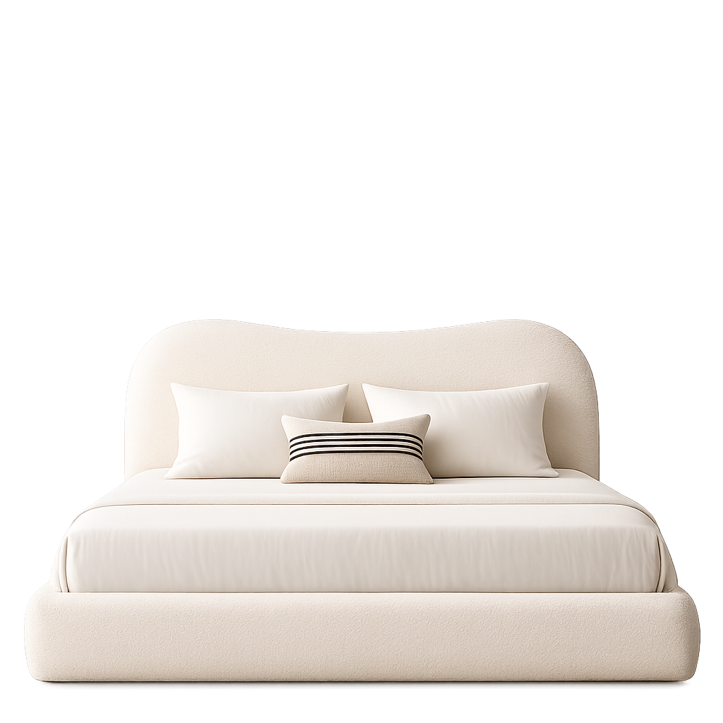 Corpus Oval Upholstered Bed Frame With Curved Headboard