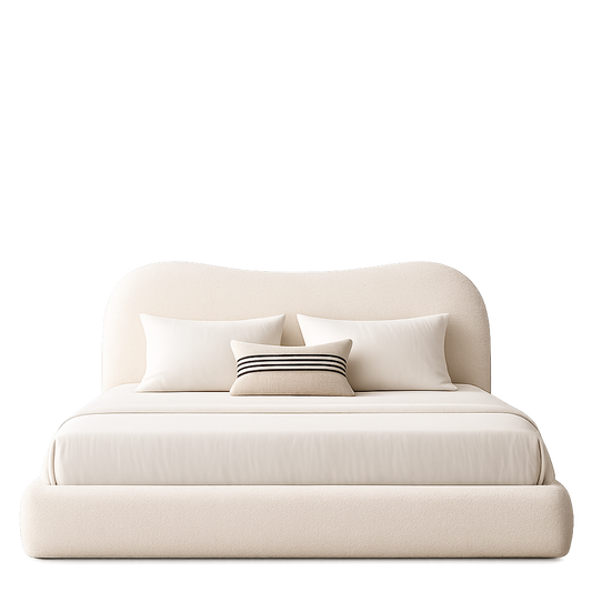Corpus Oval Upholstered Bed Frame With Curved Headboard