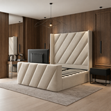 Vectra Winged Diagonal Panel TV Bed Frame