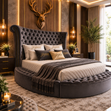 Virello Grand Circular Chesterfield Bed Frame | Luxury Upholstered Round Bed