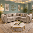Clarendon Gold Accent Chesterfield Corner Sofa