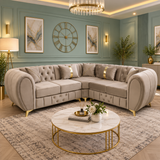 Clarendon Gold Accent Chesterfield Corner Sofa