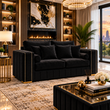 Norvayne Noir 5 Seater Corner Sofa