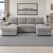 Como U Shape Corner Sofa Bed in Grey