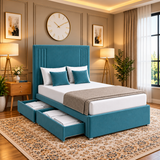Glenesk Divan Vertival Narrow Lines Headboard Bed Frame