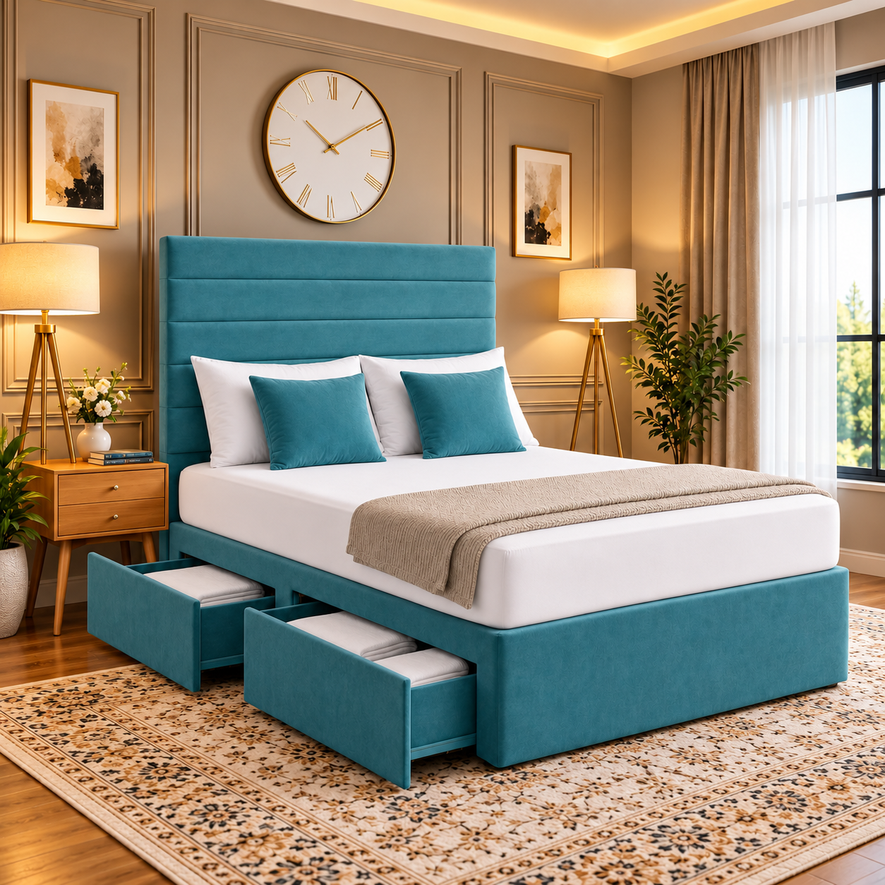 Portree Divan Horizontal Panel Headboard Bed Frame