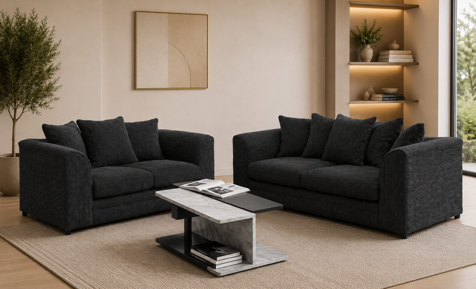Exclusive Jumbo Cord 3 Plus 2 Sofa