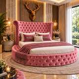 Lunavelle Signature Round Bed Frame | Deep Buttoned Velvet Bed Frame
