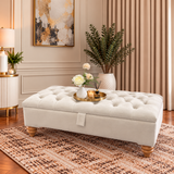 Handmade Chesterfield Upholstered Storage Footstool Ottoman Box