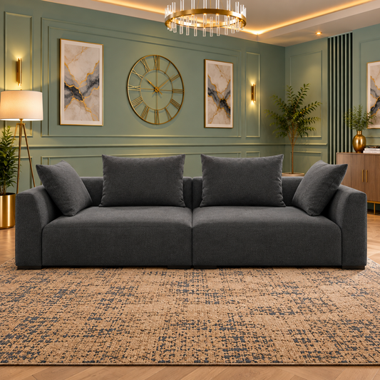 The Coventry Classic 4-Seater Sofa In Plush Velvet Fabric