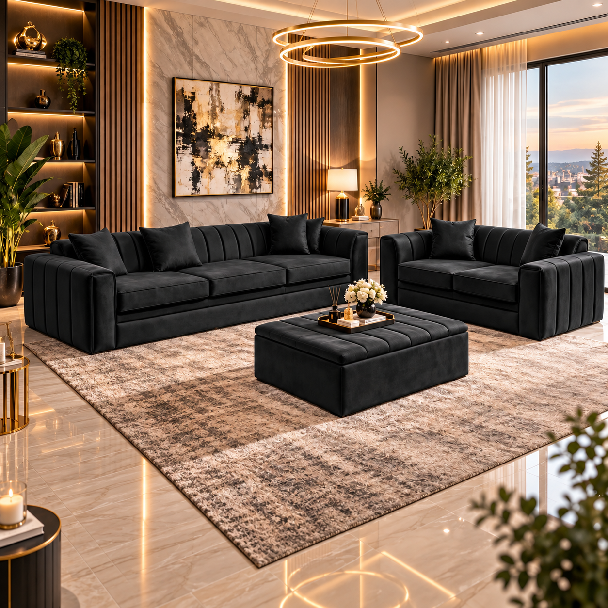 Orynthia Luxe 3 & 2 Seater Sofa Set