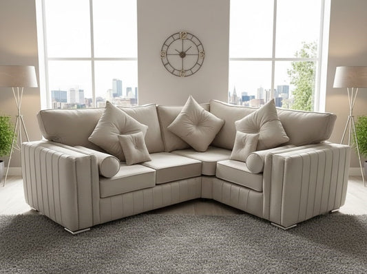 The Prism Contour L-Shaped Sofa In Plush Velvet Fabric