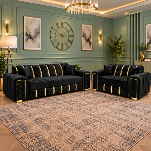 Nythera Goldline 3 & 2 Seater Sofa Set