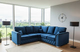 Linton Luxe Corner Sofa In Plush Velvet Fabric