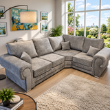 The Argent Manor L-Shaped Sofa In Plush Velvet Fabric