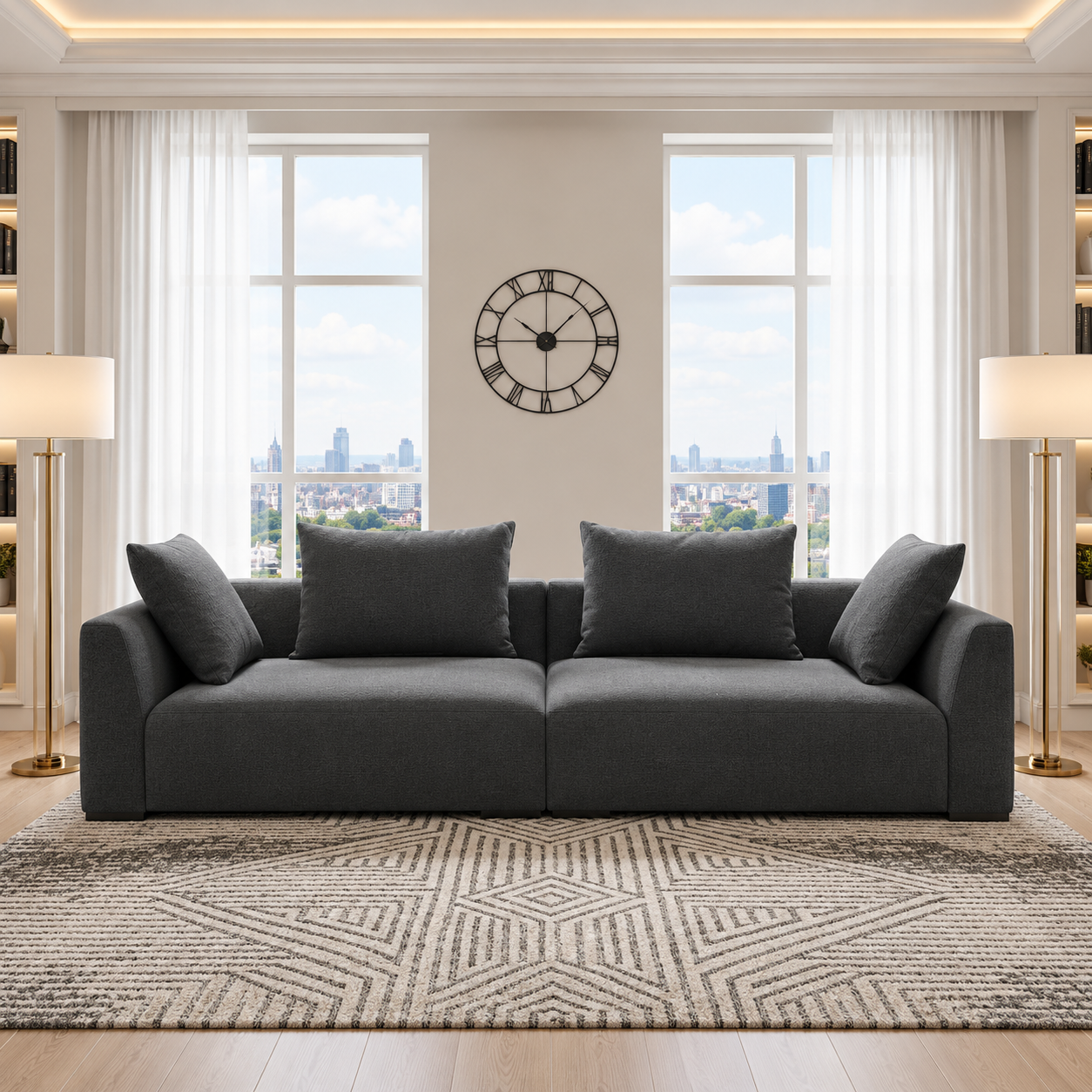 The Coventry Classic 4-Seater Sofa In Plush Velvet Fabric