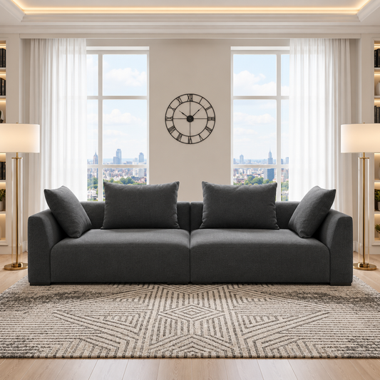The Coventry Classic 4-Seater Sofa In Plush Velvet Fabric
