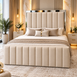 Galveron Luxury Upholstered Mirror Bed Frame