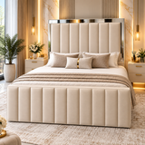 Galveron Luxury Upholstered Mirror Bed Frame