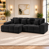 Jacob Left Hand Facing Corner Sofa In Black