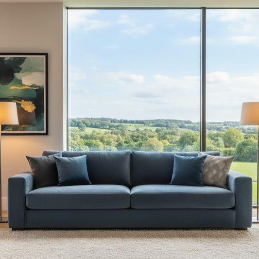 Whitmore 4 Seater Modern Sofa In Plush Velvet Fabric