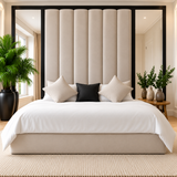 Orelith Grand Panel Upholstered Mirror Bed Frame