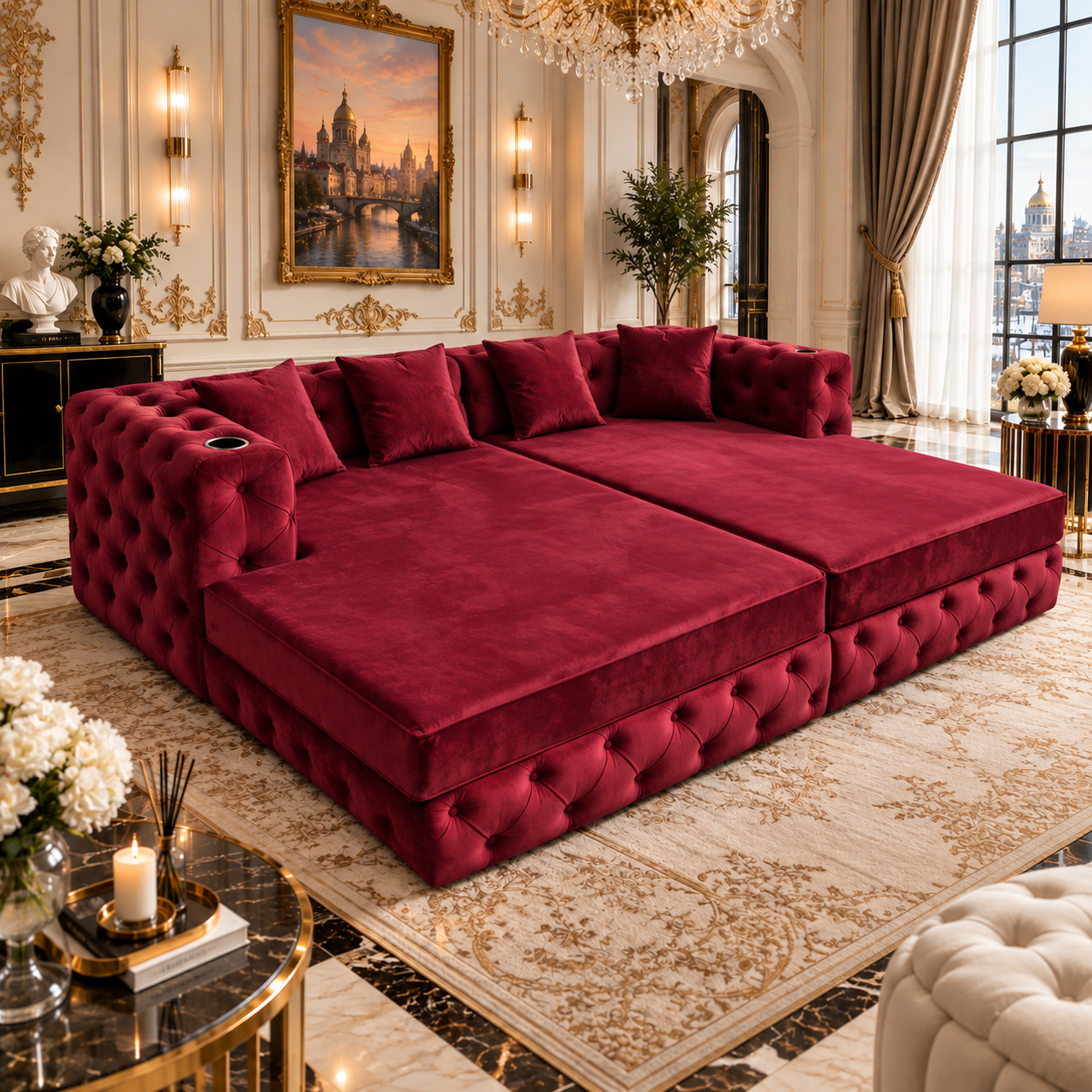Morrow Cinema Bed | Deep Tufted Plush | Movie Night Comfort