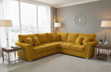 The Canyon View Corner Sofa Mustard Plush Velvet Fabric