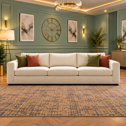 Balmont Four Seater Modern Sofa In Plush Velvet Fabric