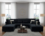 The Cadence U-Shaped Lounge Sofa In Plush Velvet Fabric