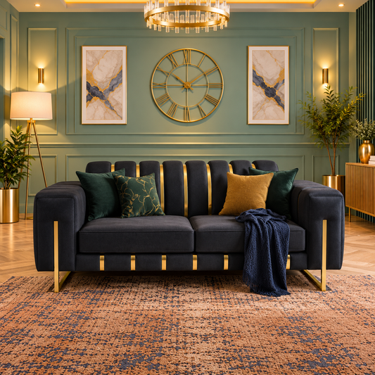The Whisperer 2 Seater Sofa In Plush Velvet Fabric